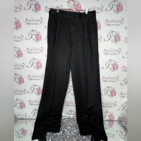 Gucci pants pin stripe black white logo buttons business professional stylish - Picture 1 of 16